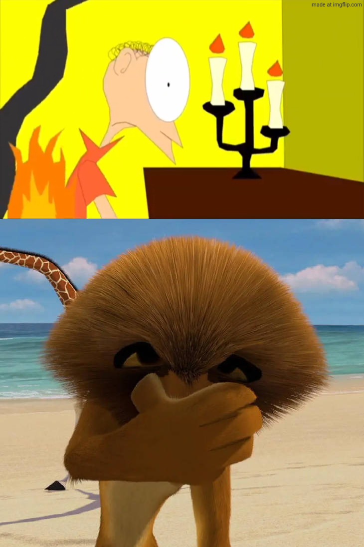 Alex facepalms at Matthew's clothes on fire | image tagged in alex facepalms at who,deviantart,crossover,madagascar,universal studios,dreamworks | made w/ Imgflip meme maker