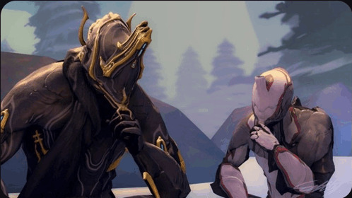 Warframe Excalibur and Umbra thinking Blank Meme Template