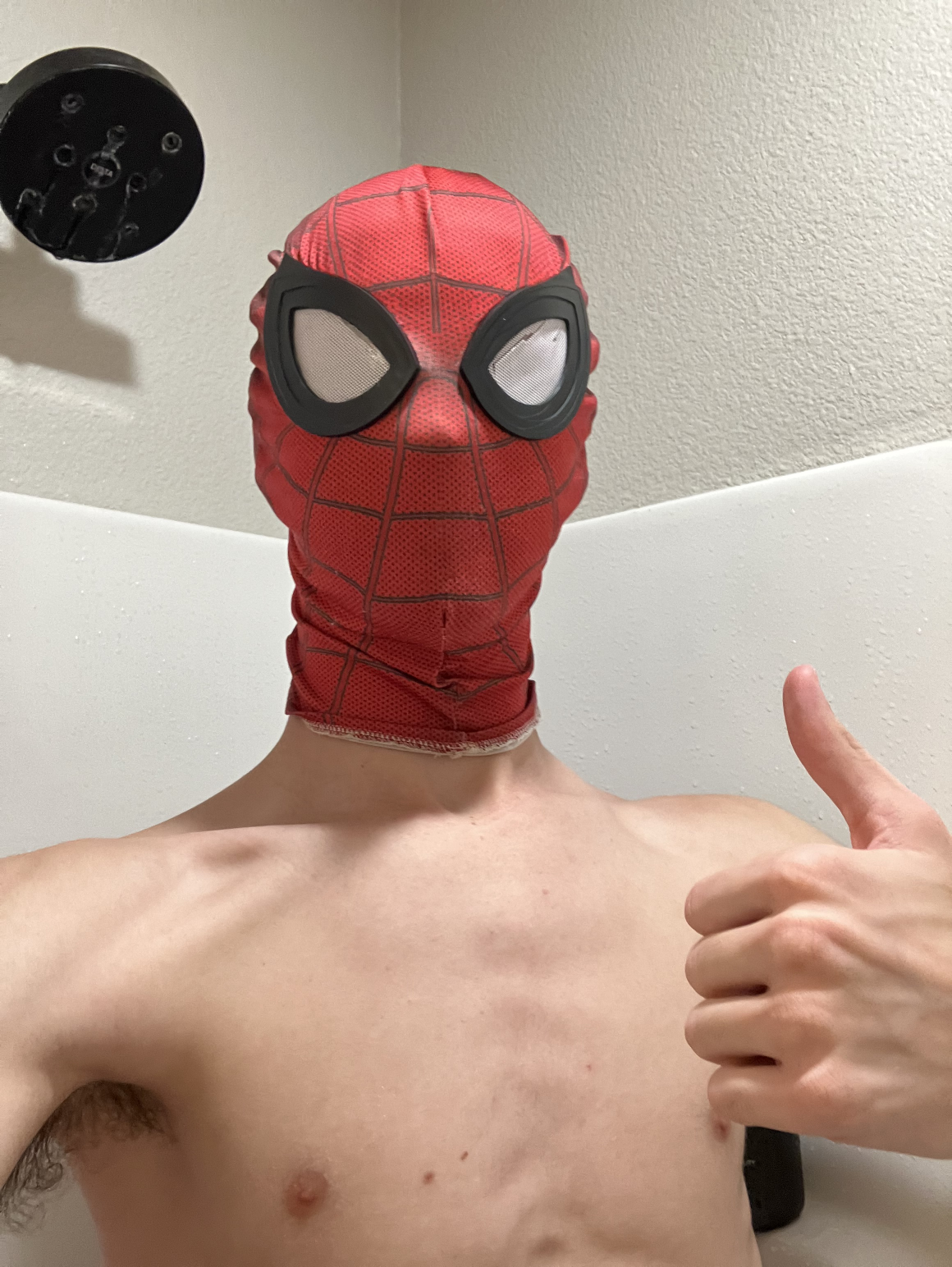 Spider-Man in shower Blank Meme Template