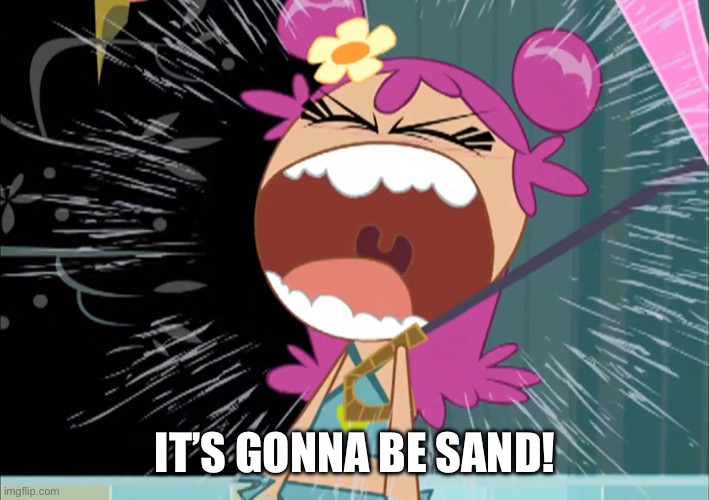 Ami Onuki yells “It’s gonna be sand!” | IT’S GONNA BE SAND! | image tagged in the door the door someone get the door,sam kinison,ami onuki,hi hi puffy amiyumi | made w/ Imgflip meme maker