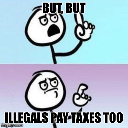 Nevermind | BUT, BUT ILLEGALS PAY TAXES TOO | image tagged in nevermind | made w/ Imgflip meme maker