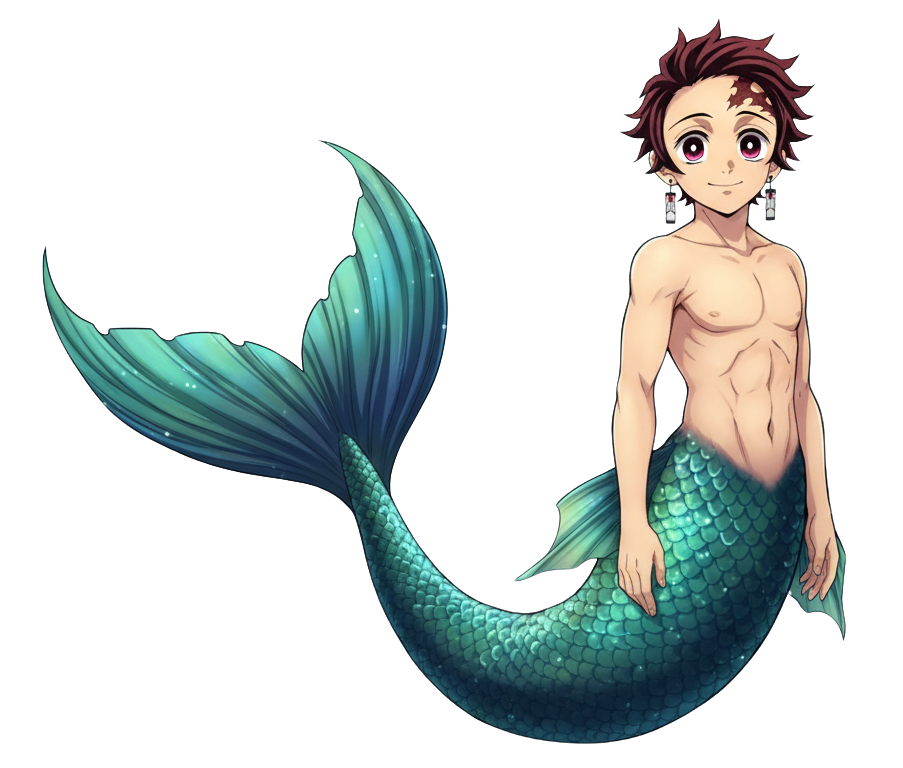 Tanjiro Merman Blank Meme Template