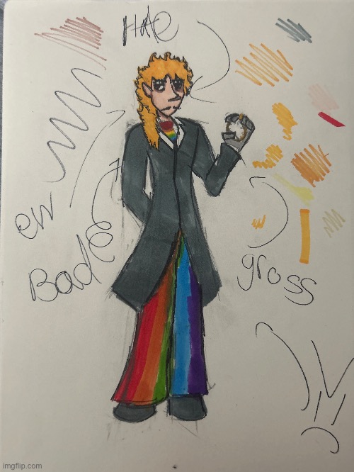 Noticed that my OC Gave off dyle vibes so drew him in dyle’s outfit | image tagged in scott,turned,into,dyle | made w/ Imgflip meme maker