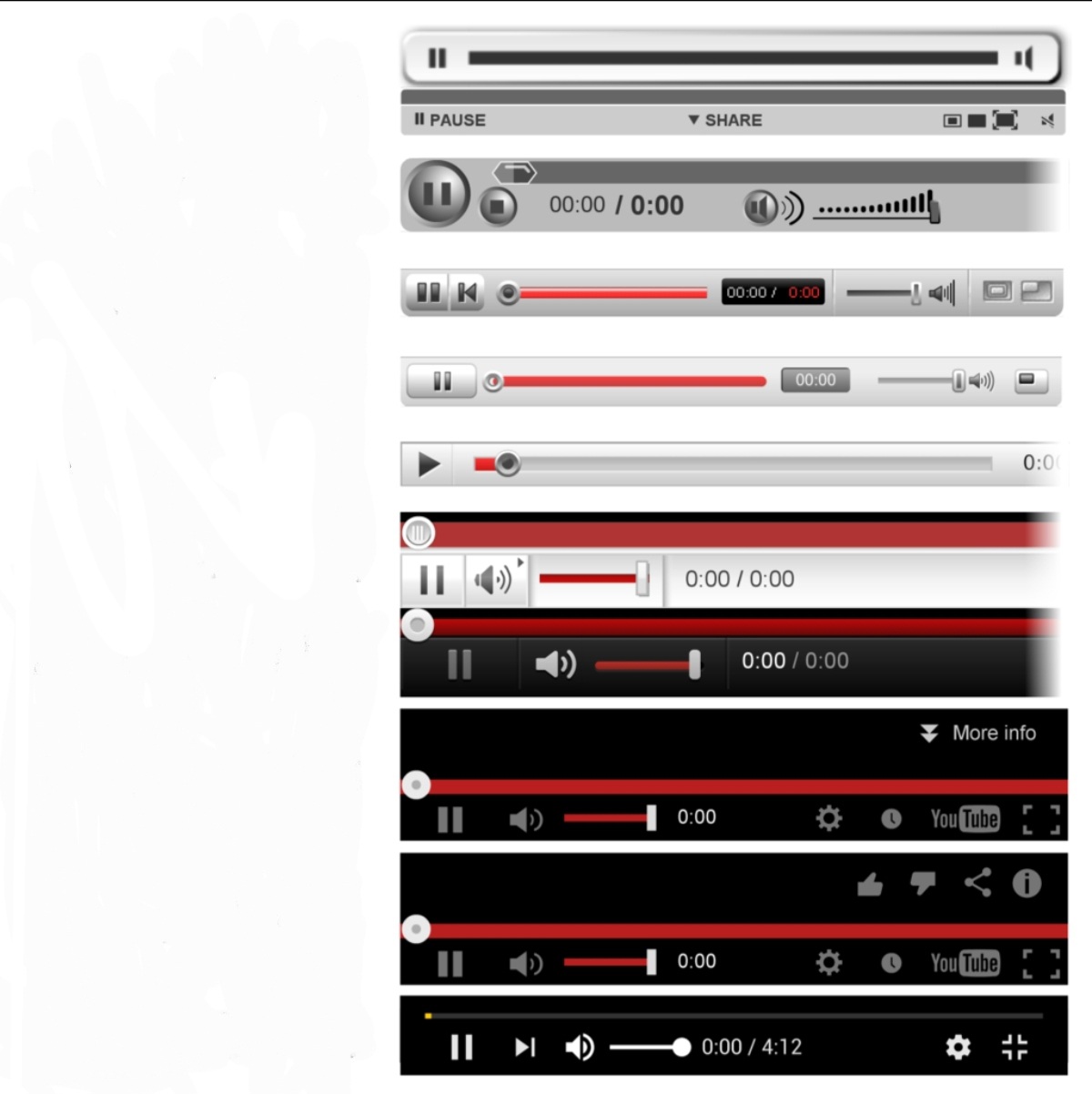 YouTube Control Bars Blank Meme Template