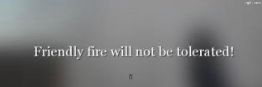 image tagged in friendly fire will not be tolerated | made w/ Imgflip meme maker