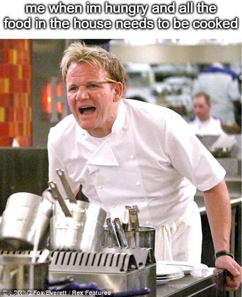 Chef Gordon Ramsay | me when im hungry and all the food in the house needs to be cooked | image tagged in memes,chef gordon ramsay | made w/ Imgflip meme maker