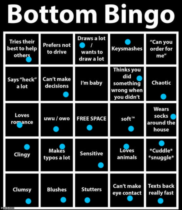 Bottom Bingo | image tagged in bottom bingo | made w/ Imgflip meme maker