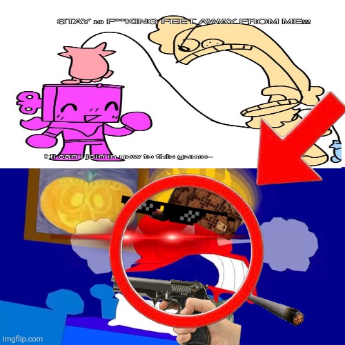 (TW: GUN AND SMOKING) I did it again :) | image tagged in lol,deviantart | made w/ Imgflip meme maker