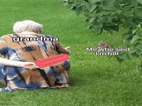 I’m going to explode | image tagged in grandma,help,fun,food,full | made w/ Imgflip meme maker