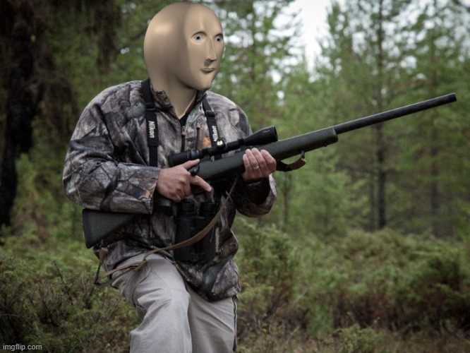 Stonks head (meme man) gun expert | image tagged in stonks head meme man gun expert | made w/ Imgflip meme maker