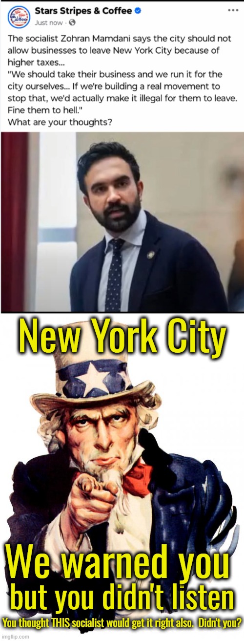 Socialism will never work.  Stop thinking you can force a square peg into a microscopic round hole. | New York City; We warned you; but you didn't listen; You thought THIS socialist would get it right also.  Didn't you? | image tagged in what as nyc collapses,socialism sucks | made w/ Imgflip meme maker