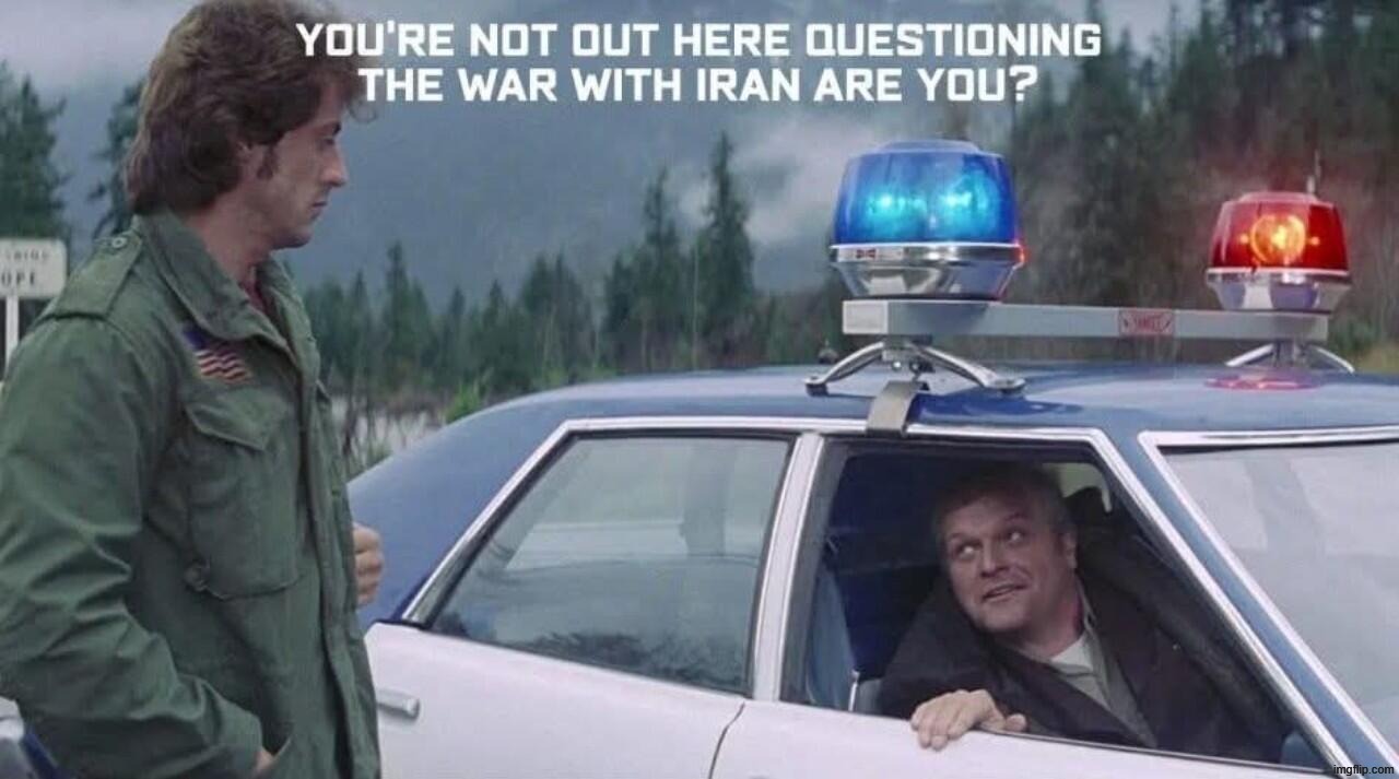 Rambo Revisited | image tagged in rambo approved,first blood,thumbs up rambo,wookie riding a squirrel killing nazis your argument is invalid,bomb iran,fafo | made w/ Imgflip meme maker