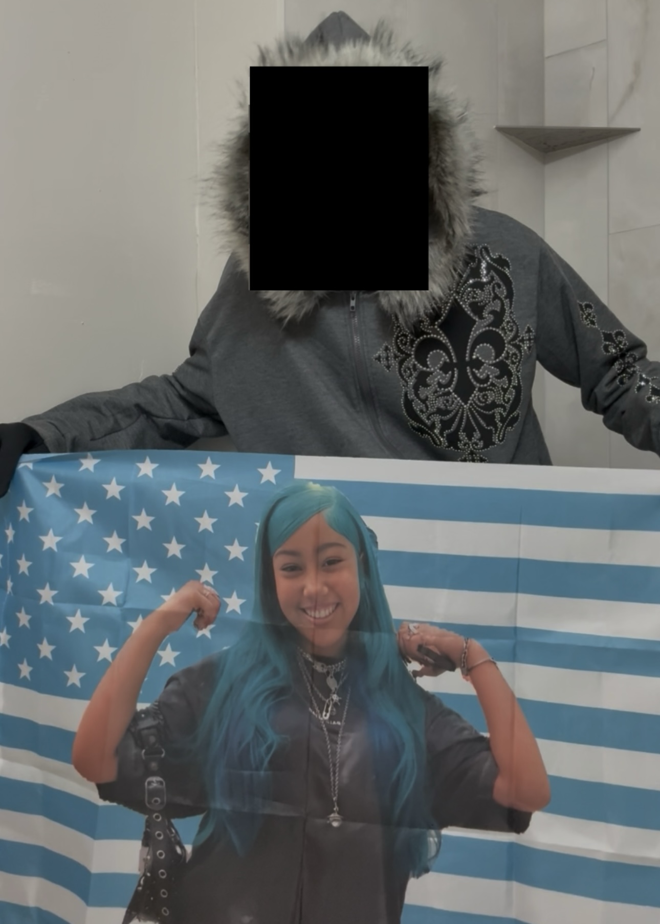 NWBF & North West Blue U.S.A Flag Blank Meme Template