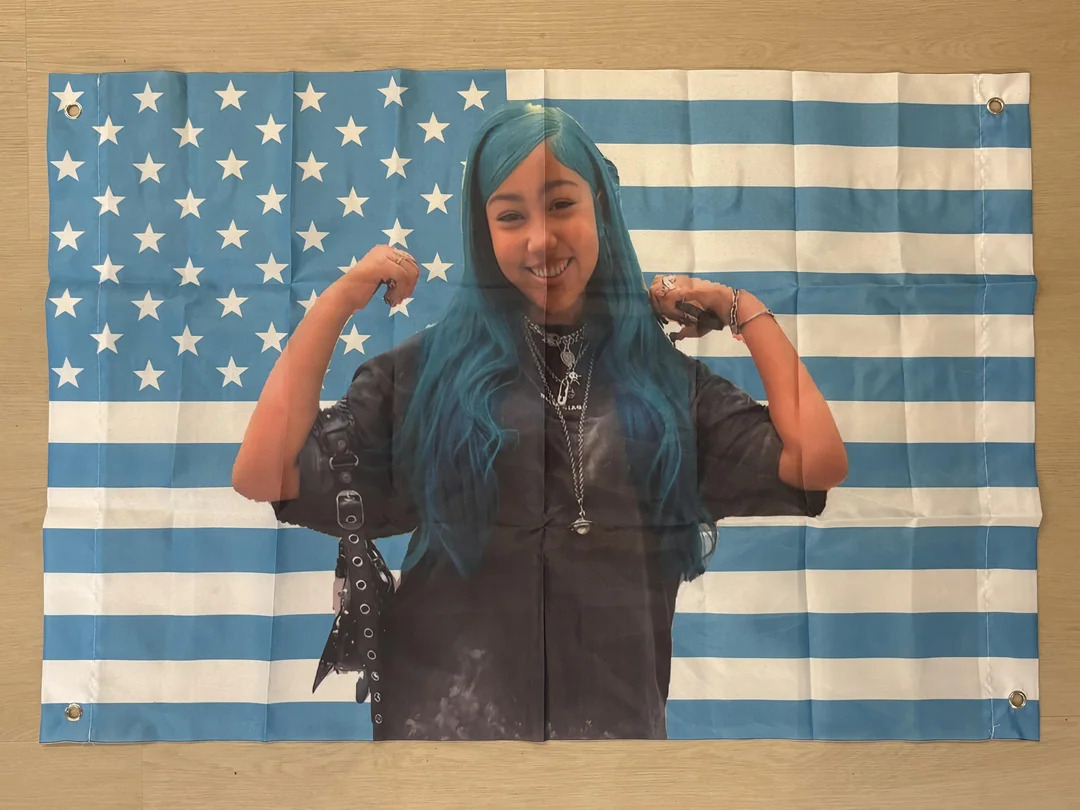 North West Blue U.S.A Flag Blank Meme Template