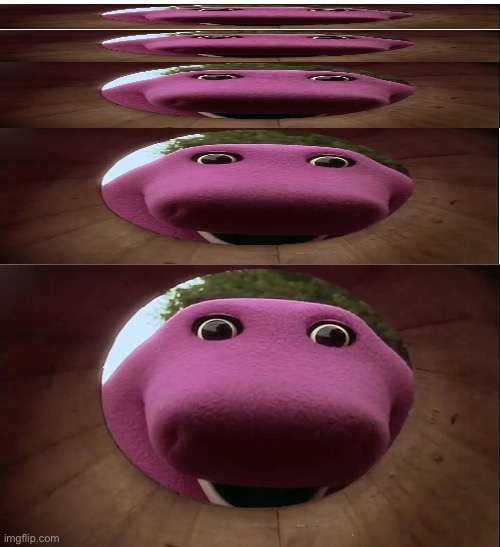 Lemme ruin it for ya | image tagged in what or who scares barney,ruined,ruined meme,dumb meme,influencer | made w/ Imgflip meme maker