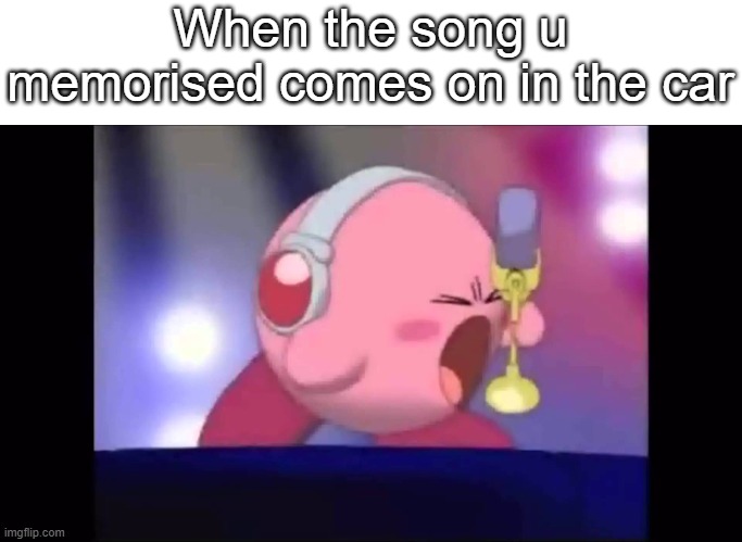 Mike Kirby | When the song u memorised comes on in the car | image tagged in mike kirby,lol | made w/ Imgflip meme maker