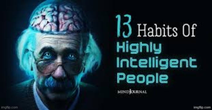 13 habits of highly intelligent people | image tagged in 13 habits of highly intelligent people | made w/ Imgflip meme maker