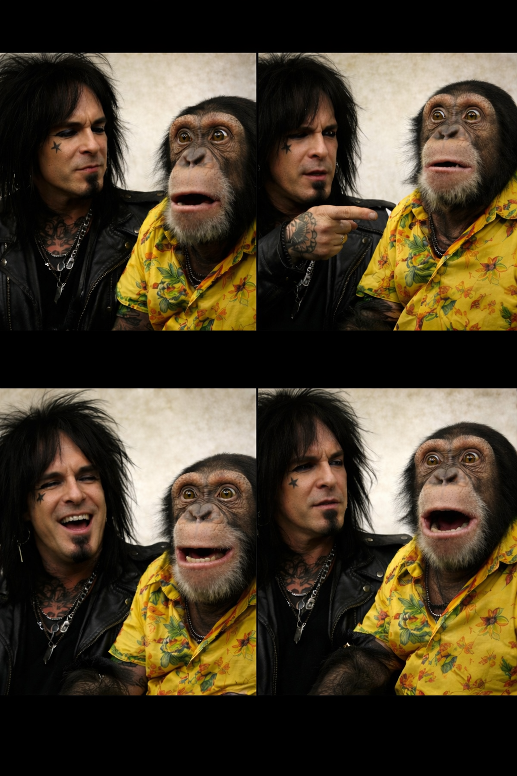Nikki Sixx and the screwed up chimp Blank Meme Template