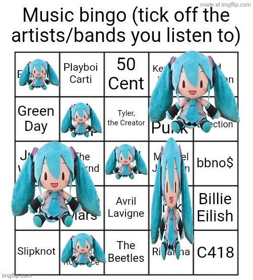 Music bingo | image tagged in music bingo | made w/ Imgflip meme maker