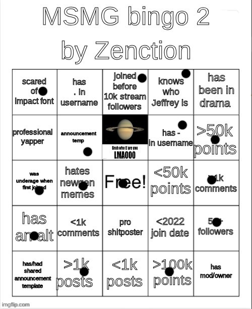 MSMG Bingo 2 | image tagged in msmg bingo 2 | made w/ Imgflip meme maker
