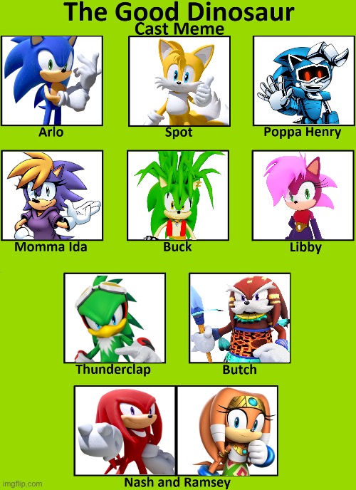 The Good Hedgehog Cast Meme | image tagged in the good dinosaur cast meme | made w/ Imgflip meme maker