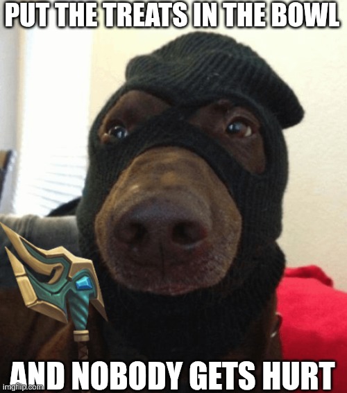 Put The Treats In The Bowl | PUT THE TREATS IN THE BOWL; AND NOBODY GETS HURT | image tagged in chrisjoines1 | made w/ Imgflip meme maker