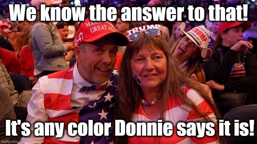 We know the answer to that! It's any color Donnie says it is! | made w/ Imgflip meme maker