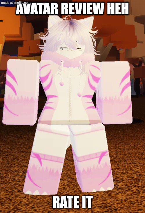 I didn't add my watermark bc I didn't want it to cover her (her name is Sasha, which IS NOT my irl name) | AVATAR REVIEW HEH; RATE IT | image tagged in roblox,avatar,original character | made w/ Imgflip meme maker