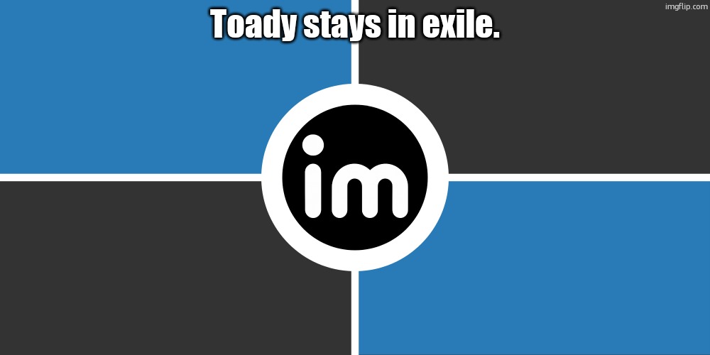 Flag of the ImgNATO by NouBlacksmith | Toady stays in exile. | image tagged in flag of the imgnato by noublacksmith | made w/ Imgflip meme maker