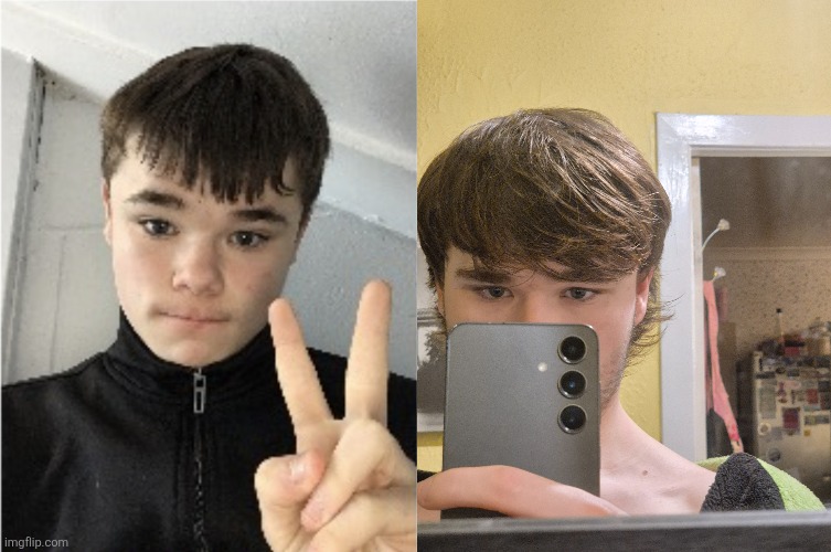 my first face reveal vs my latest face reveal | made w/ Imgflip meme maker