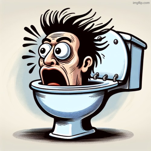 A mans head in a toilet | image tagged in a mans head in a toilet | made w/ Imgflip meme maker