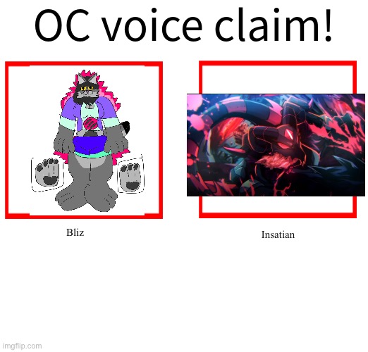 The Lynx is back | Bliz; Insatian | image tagged in rose/bee's oc voice claim challenge | made w/ Imgflip meme maker