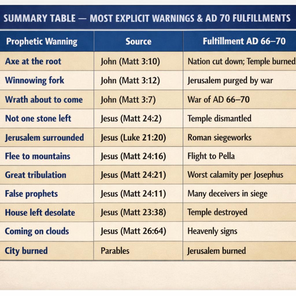6. SUMMARY TABLE — MOST EXPLICIT WARNINGS & AD 70 FULFILLMENTS P Blank Meme Template
