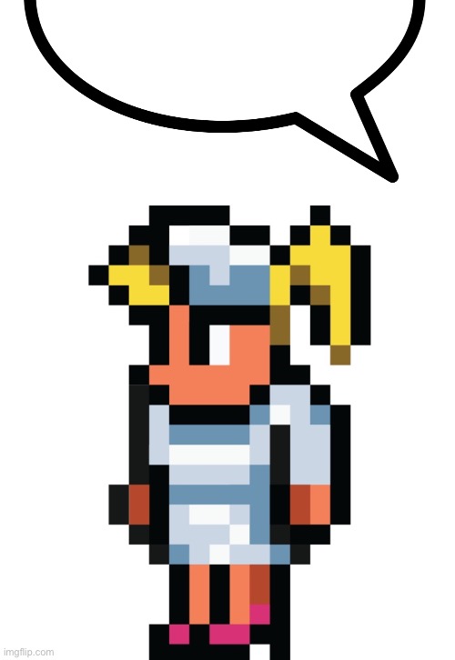 image tagged in speech bubble transparent,terraria nurse | made w/ Imgflip meme maker