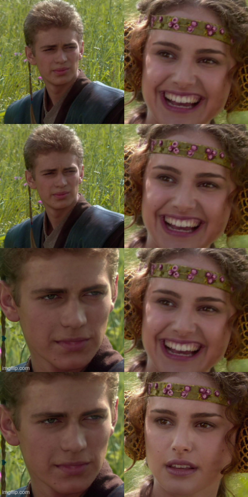 Anakin Padme 8 panel Blank Meme Template