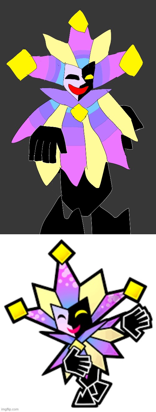 Chat I drew Dimentio | image tagged in jevil of topic | made w/ Imgflip meme maker