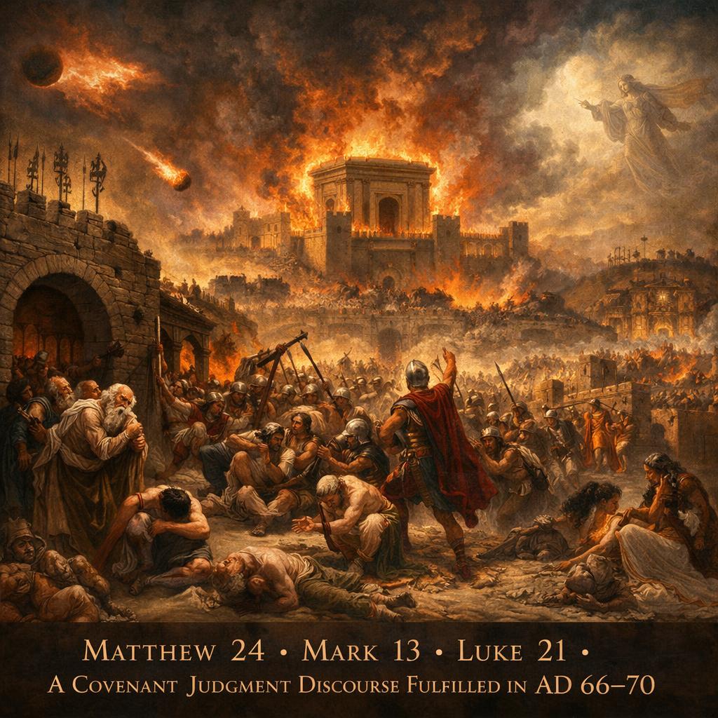 Matthew 24 • Mark 13 • Luke 21,  --A covenant judgment discourse Blank Meme Template