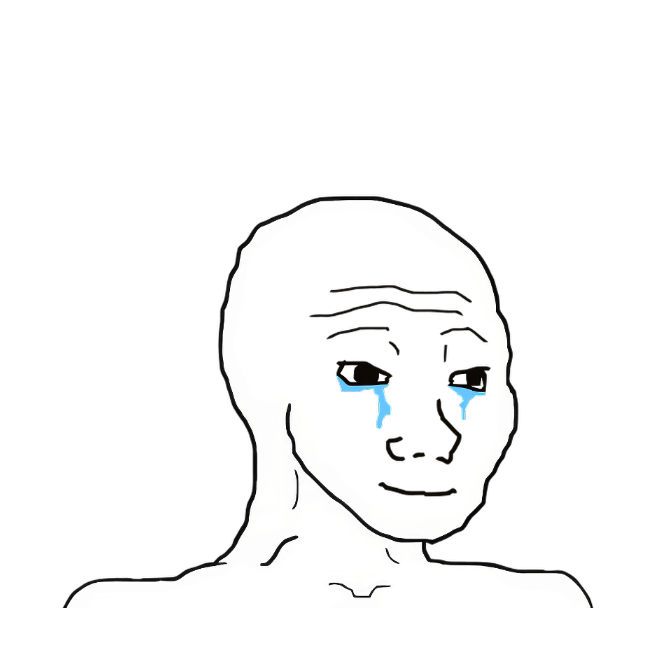 happy crying wojak Blank Meme Template