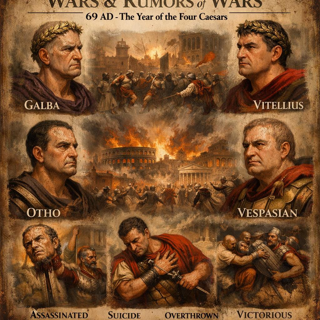 2B. Wars and Rumors of Wars 69AD the year of 4 different Ceasars Blank Meme Template
