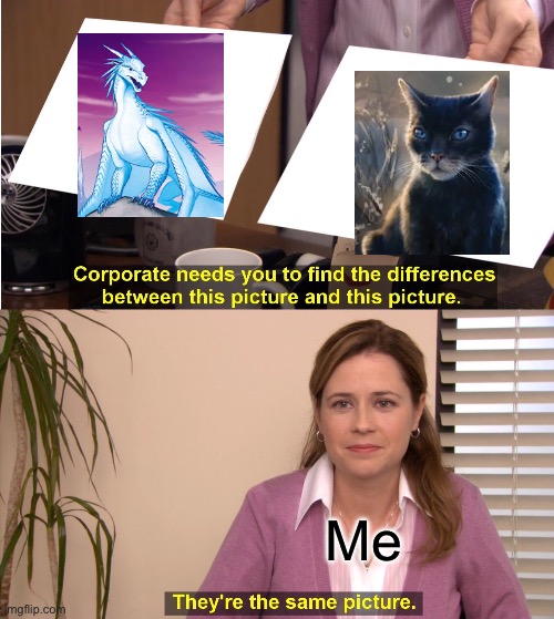Winter and crowfeather | Me | image tagged in memes,they're the same picture | made w/ Imgflip meme maker