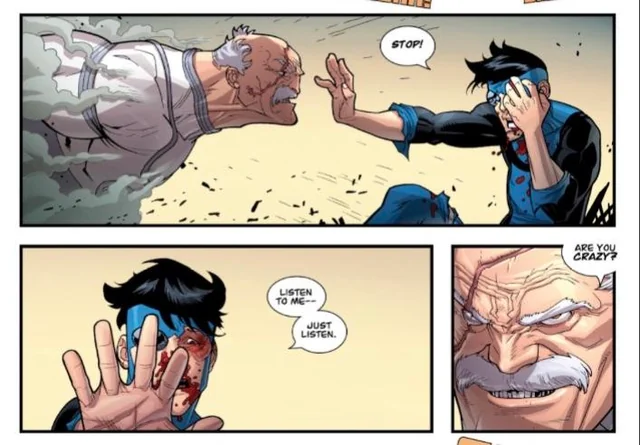 Invicible stop just listen meme Blank Meme Template