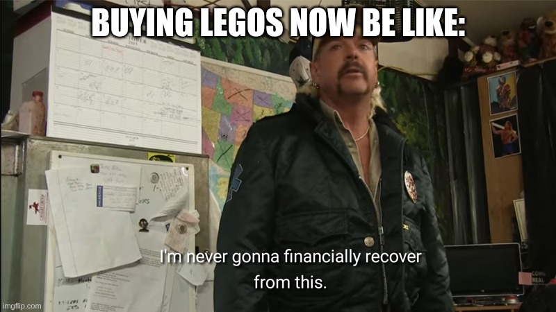 I'm never going to financially recover from this | BUYING LEGOS NOW BE LIKE: | image tagged in i'm never going to financially recover from this | made w/ Imgflip meme maker