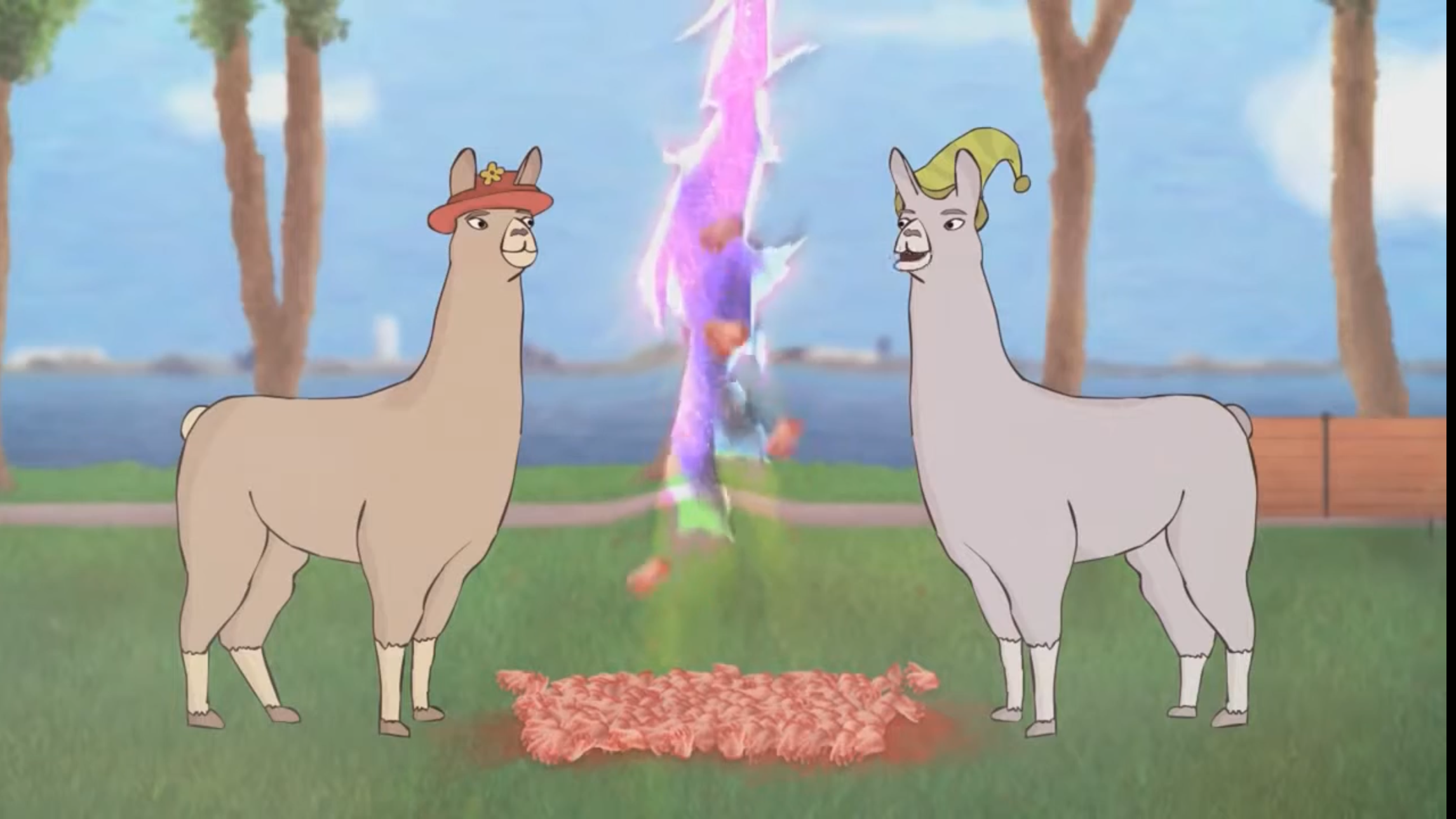 Llamas with hats Blank Meme Template