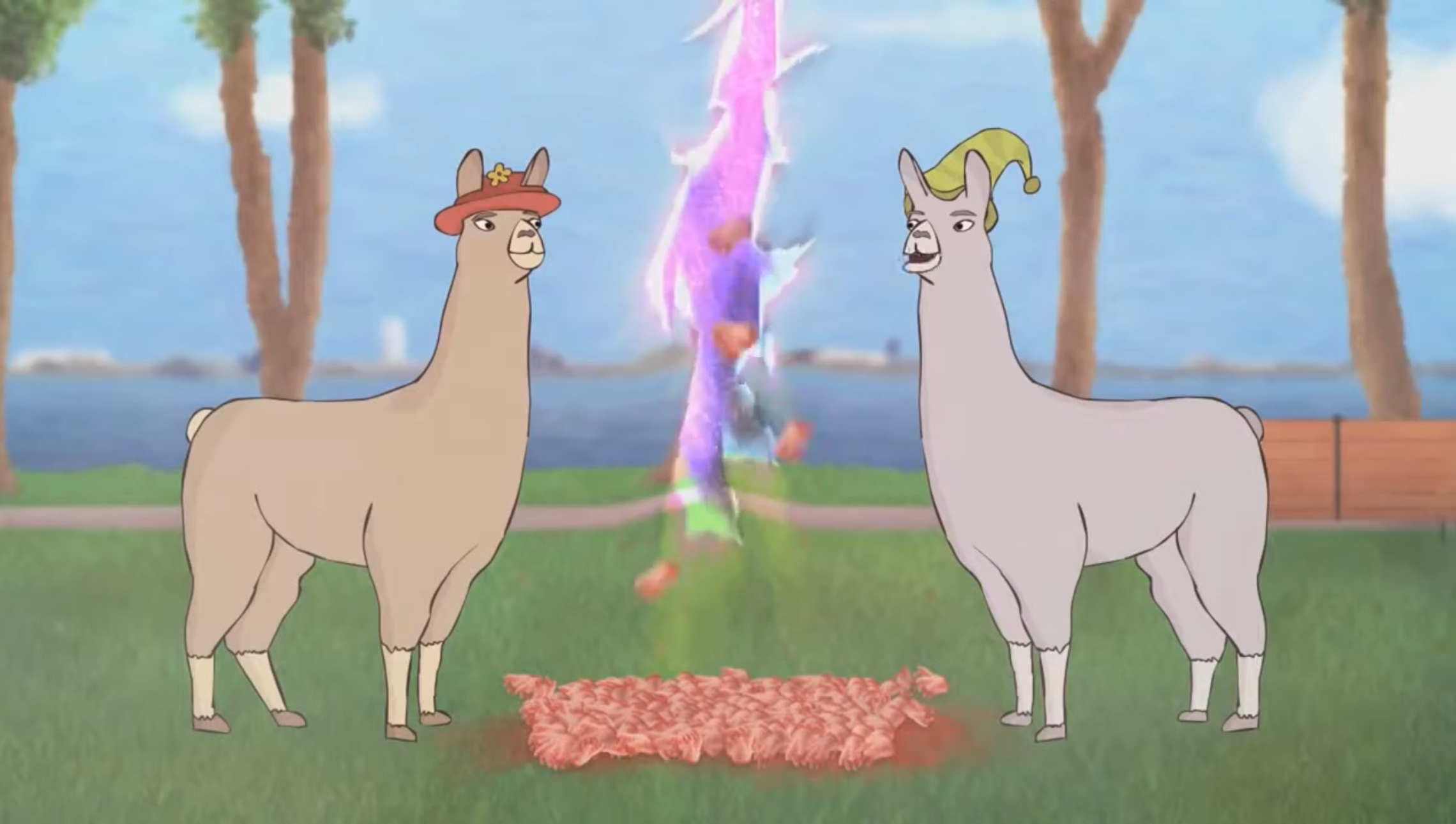 Llamas with hats Blank Meme Template