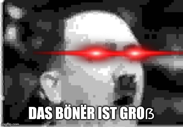 Hitler eyeroll | DAS BÖNËR IST GROẞ | image tagged in hitler eyeroll | made w/ Imgflip meme maker