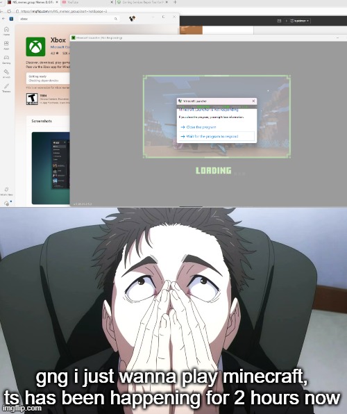gng i just wanna play minecraft, ts has been happening for 2 hours now | made w/ Imgflip meme maker