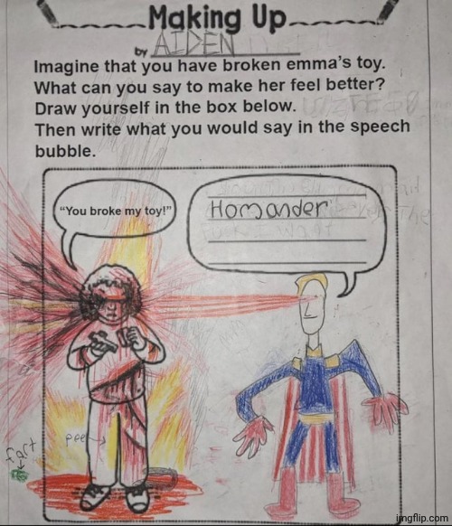 Homander | image tagged in homander,homelander,drawing,funny,msmg,shitpost | made w/ Imgflip meme maker