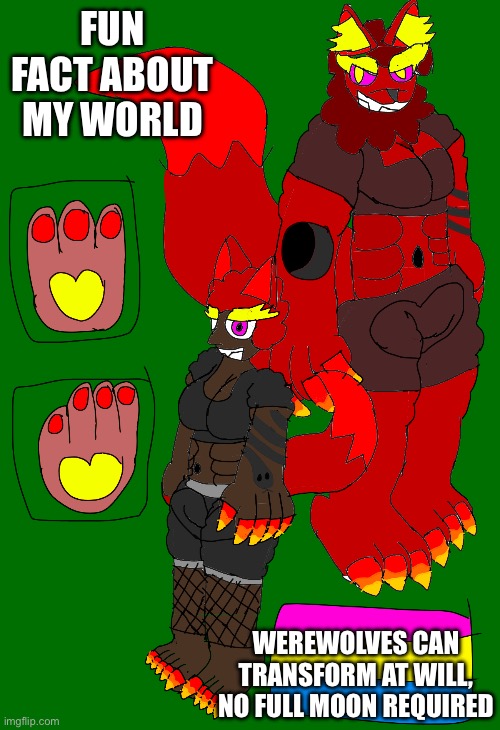Vermiculus says hi | FUN FACT ABOUT MY WORLD; WEREWOLVES CAN TRANSFORM AT WILL, NO FULL MOON REQUIRED | made w/ Imgflip meme maker