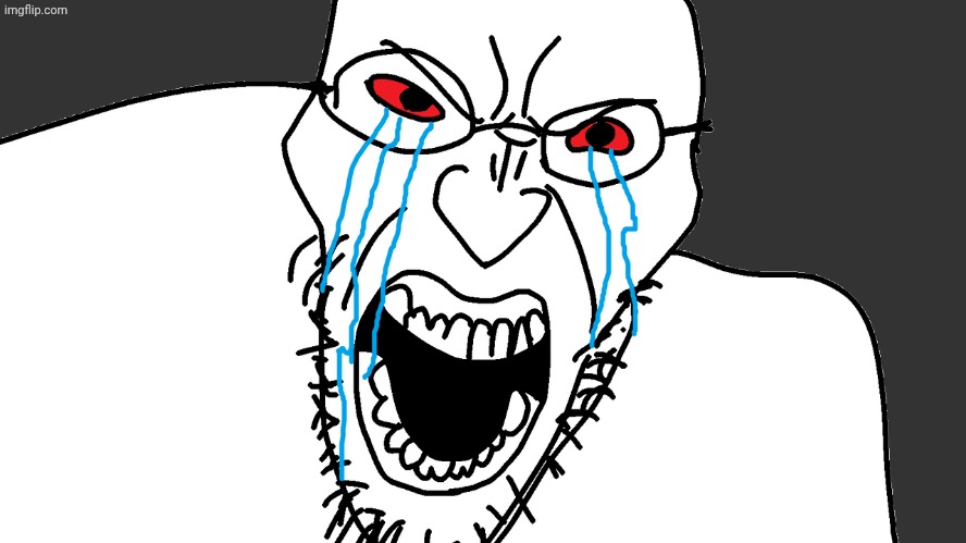 Angry soyjak crying red eyes | image tagged in angry soyjak crying red eyes | made w/ Imgflip meme maker