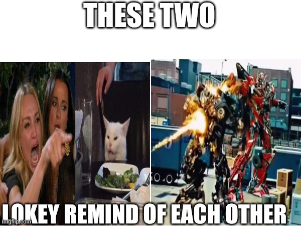 You see it right? | THESE TWO; LOKEY REMIND OF EACH OTHER | image tagged in transformers | made w/ Imgflip meme maker